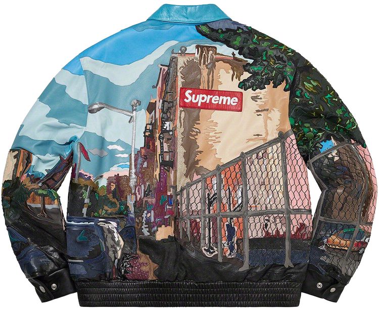 Supreme x Jeff Hamilton Ridge Street Leather Jacket Multicolor