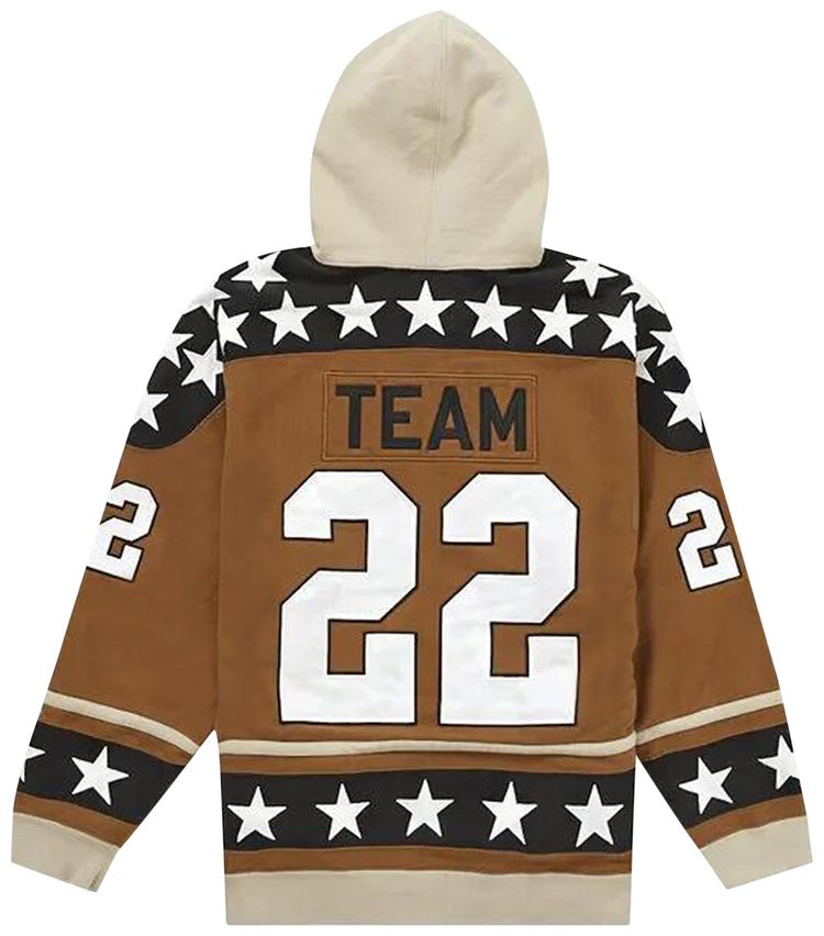 Supreme Hockey Hooded Sweatshirt Brown