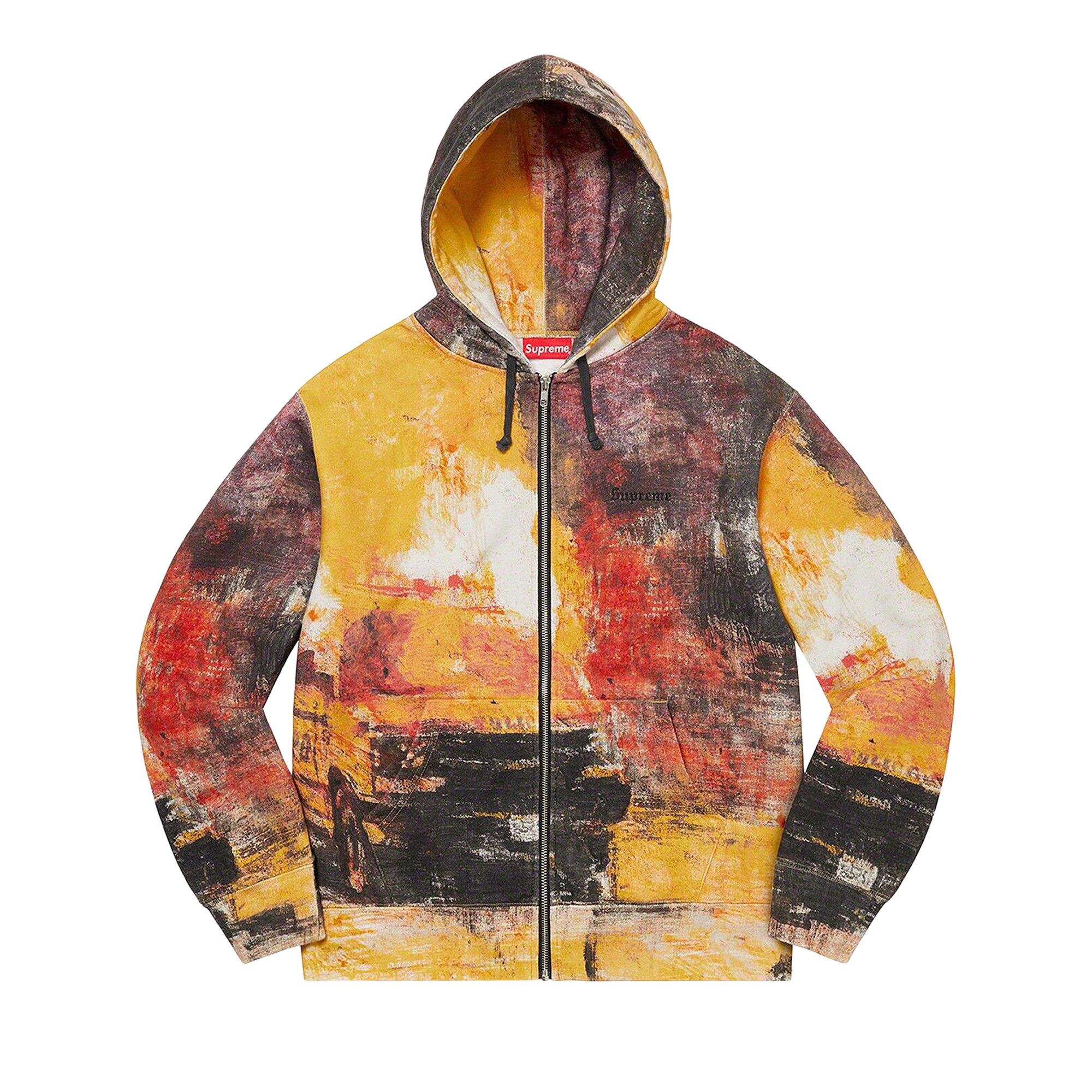 Size xxl Supreme Fire Zip Up Hooded Sweatshirt 'Multicolor'
