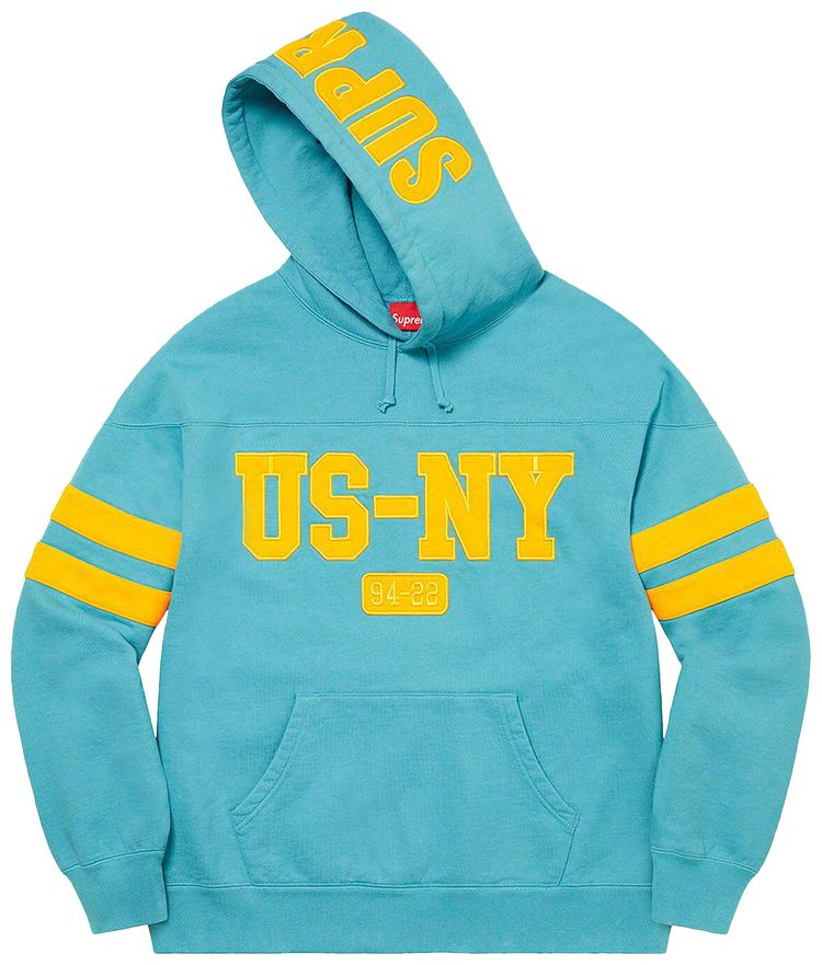 Supreme US NY Hooded Sweatshirt Light Aqua
