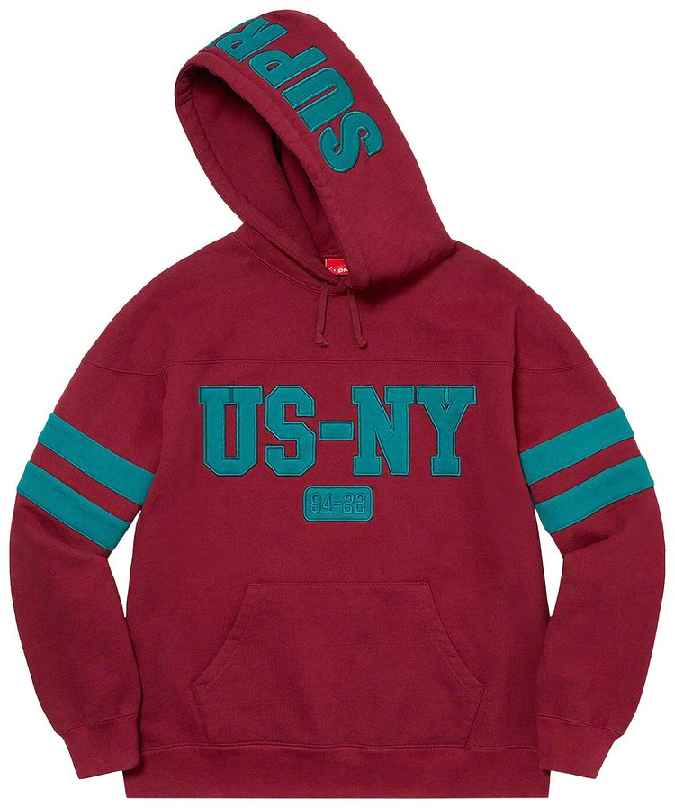 Supreme US NY Hooded Sweatshirt Cardinal