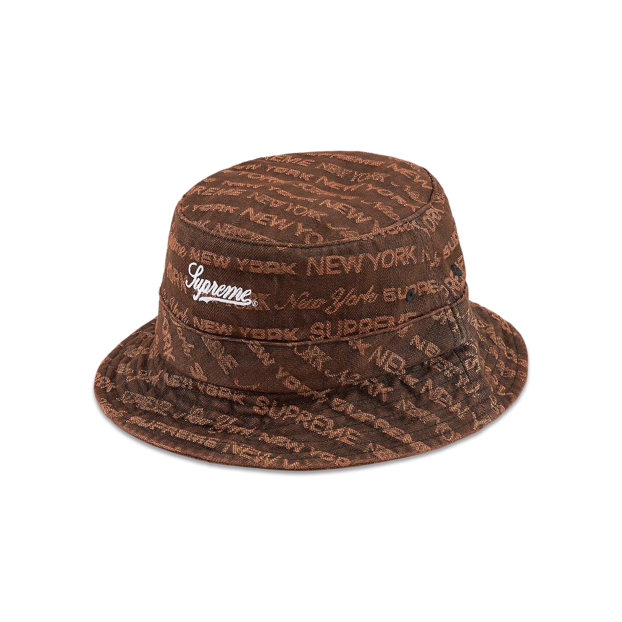 帽子 supremeMulti Type Jacquard DenimCrusher Buy Supreme Multi Type Jacquard Denim Crusher 'Brown' - FW22H62