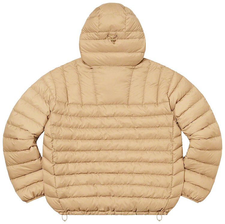 Supreme Micro Down Half Zip Hooded Pullover Tan