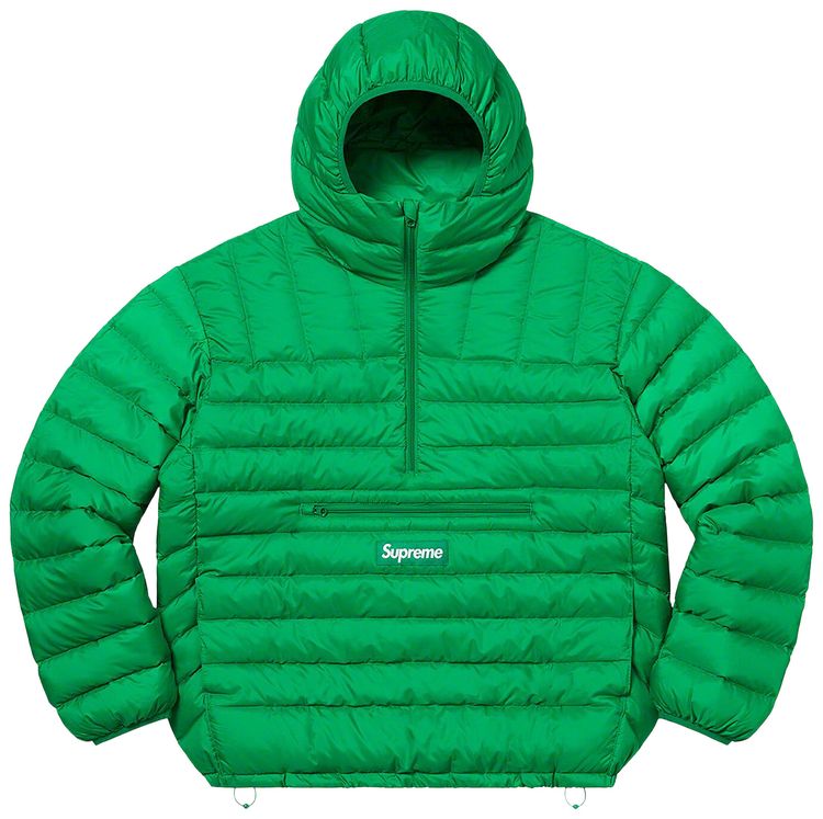 Supreme Micro Down Half Zip Hooded Pullover Green