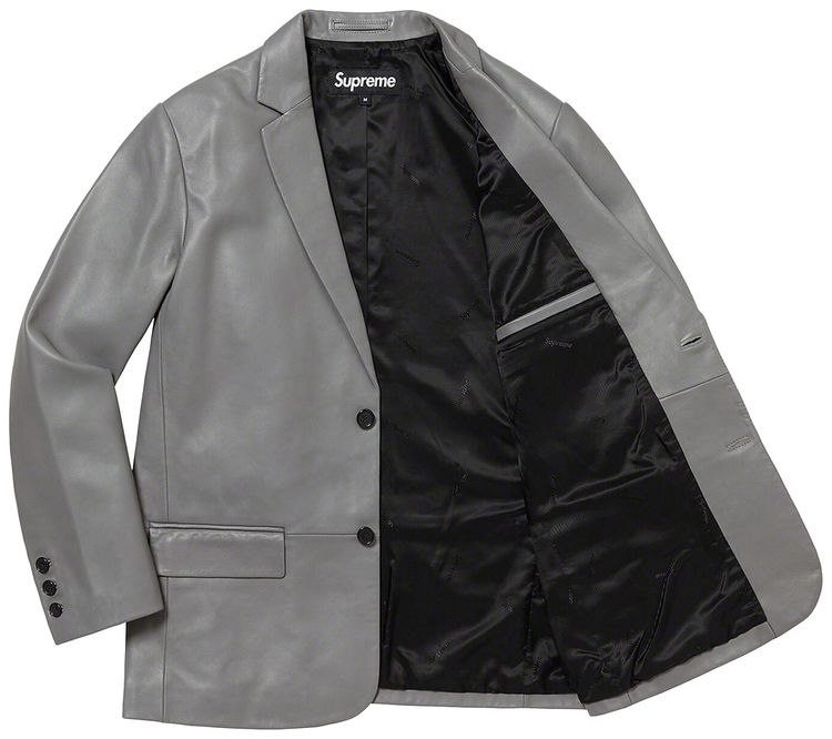 Supreme Leather Blazer Grey
