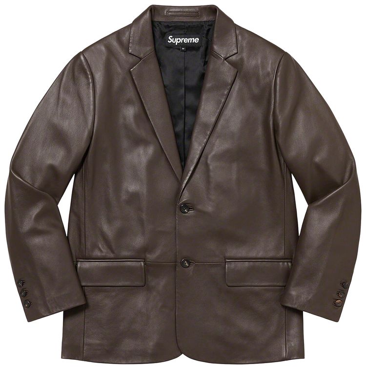 Supreme Leather Blazer Brown