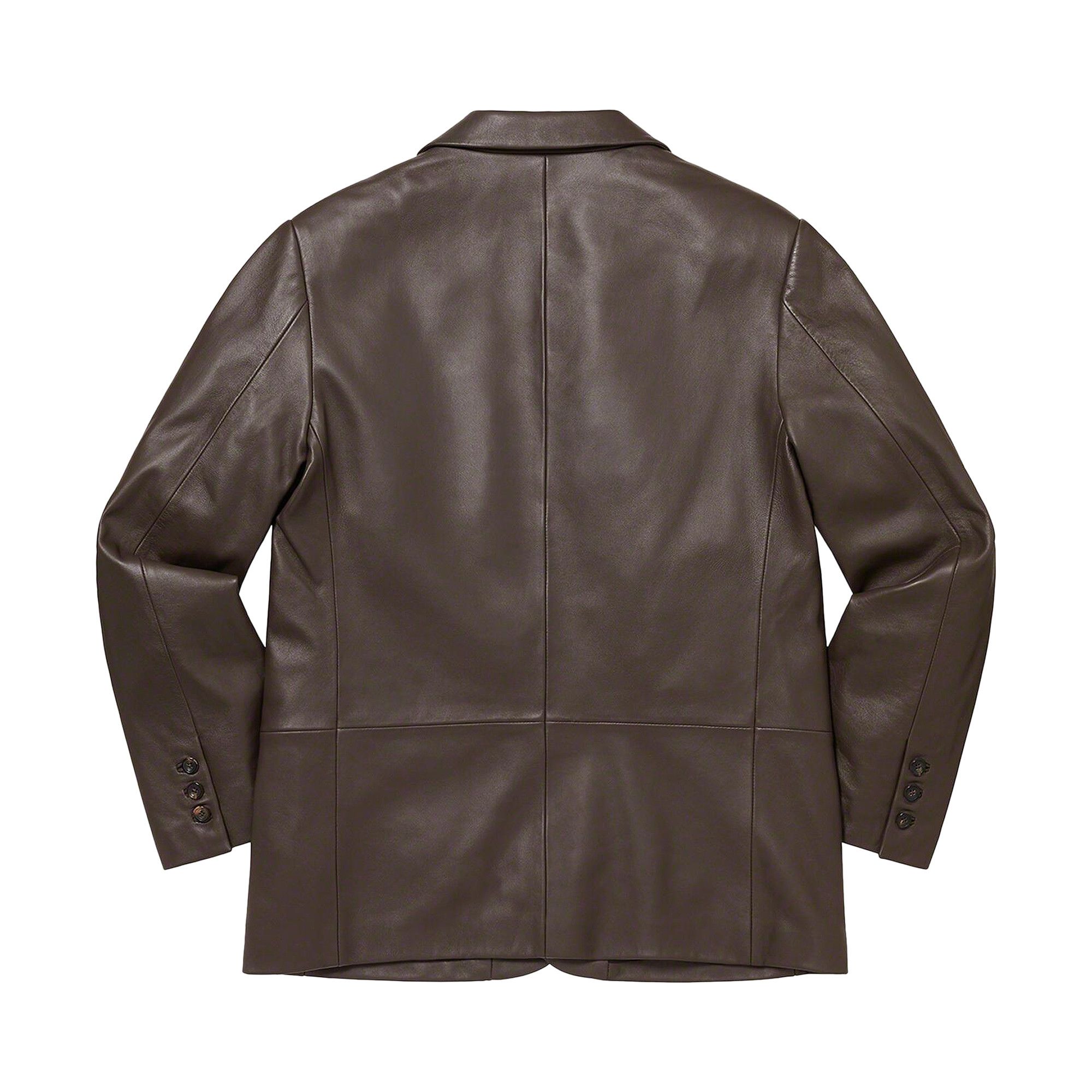 激安ブランド FW22J65 - 'Brown' Blazer Leather Supreme Buy BROWN GOAT | ジャケット・アウター