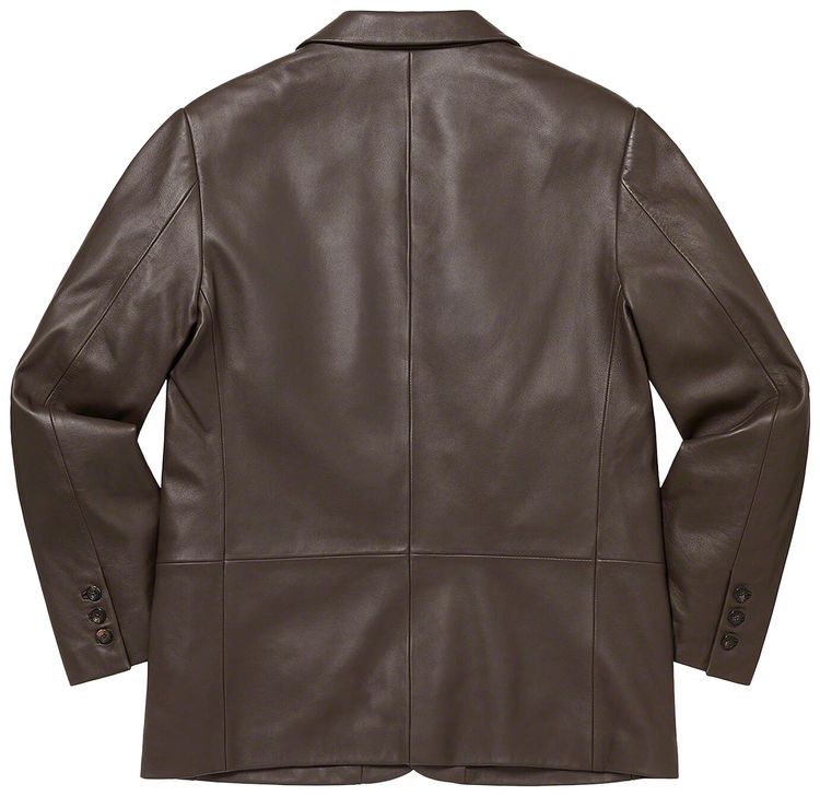 Supreme Leather Blazer Brown