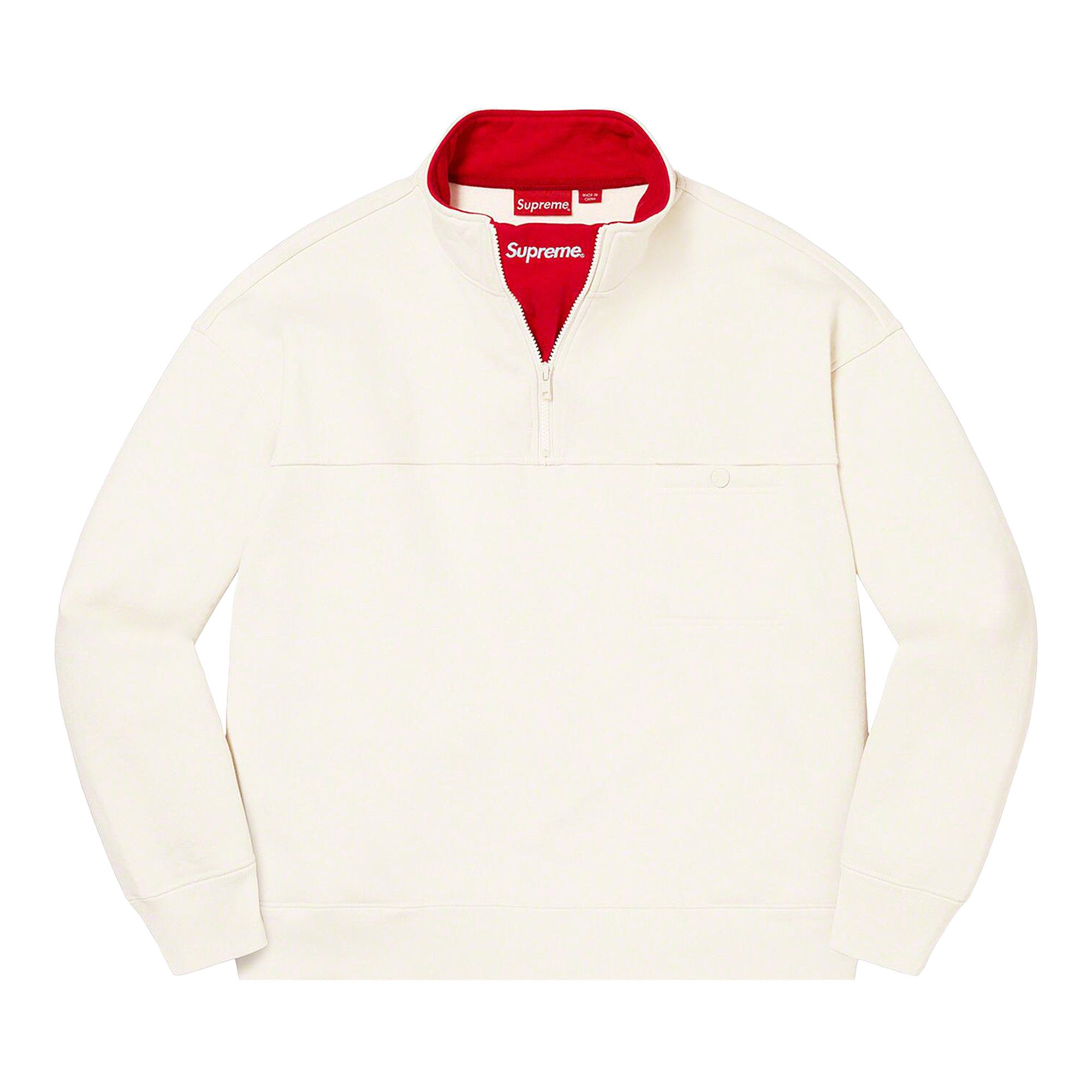 Buy Supreme Washed Half Zip Pullover 'Stone' - FW22SW64 STONE | GOAT