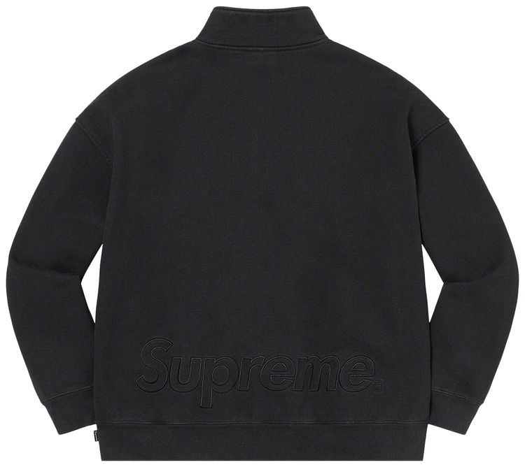 Supreme Washed Half Zip Pullover Black