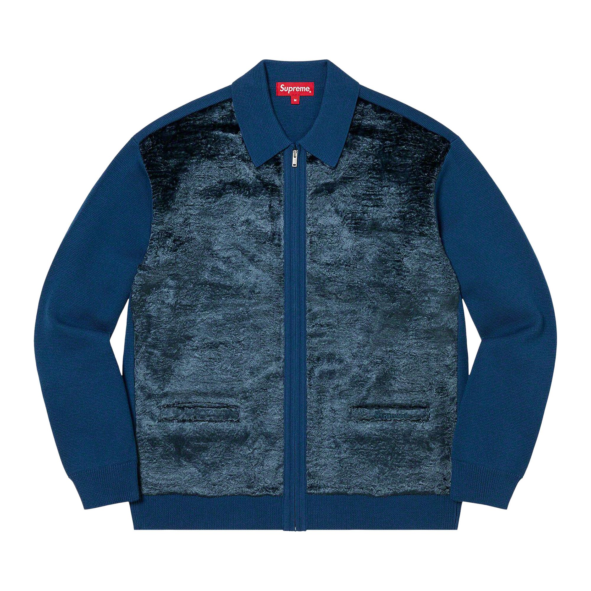 Buy Supreme Faux Fur Zip Up Cardigan 'Blue' - FW22SK24 BLUE | GOAT UK