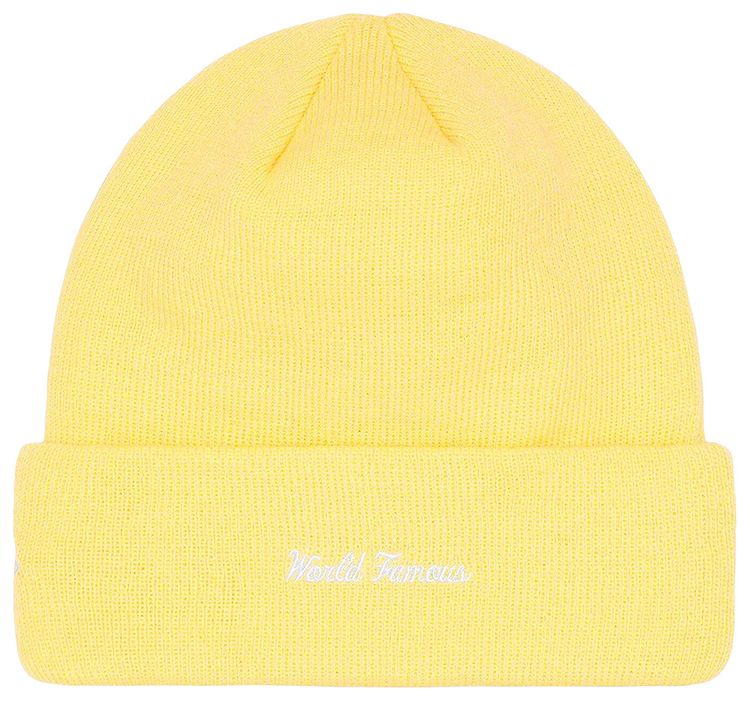 Supreme x New Era Box Logo Beanie Pale Yellow