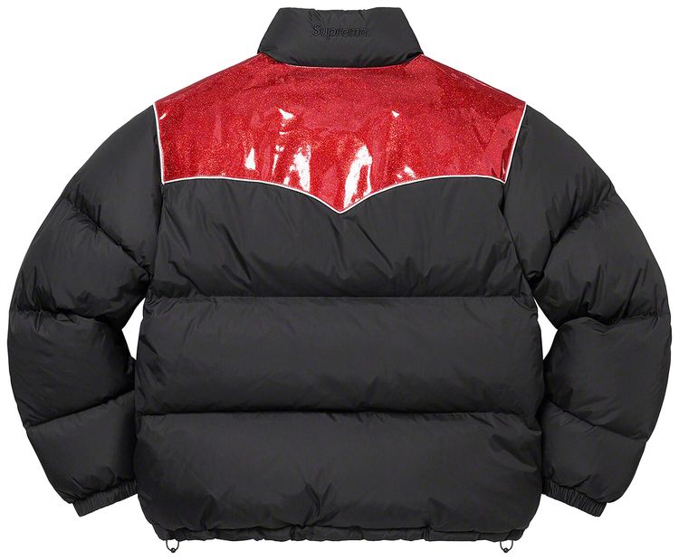 Supreme Glitter Yoke Down Puffer Jacket Black