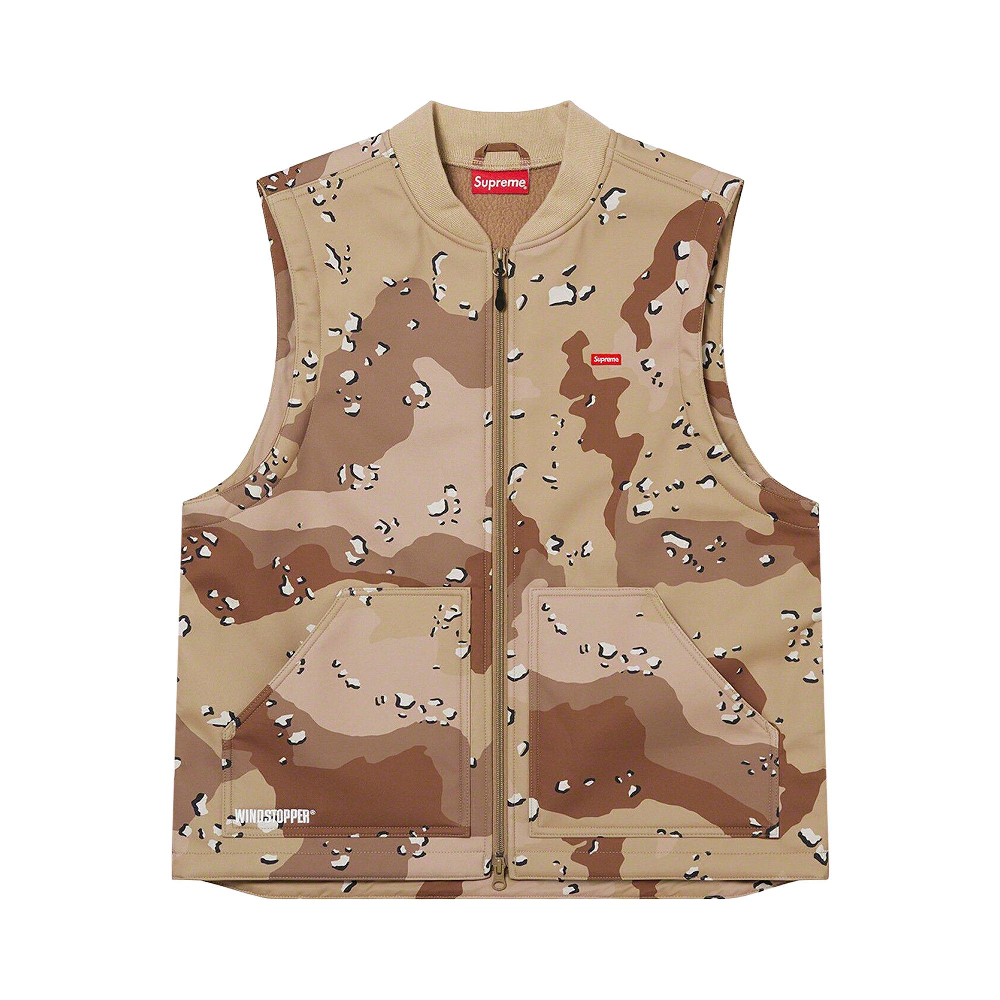 トップス Supreme WINDSTOPPER Work Vest Camo M Buy Supreme x WINDSTOPPER Work Vest 'Chocolate Chip Camo
