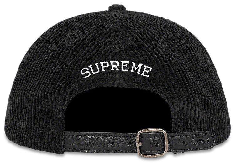 Supreme Script Corduroy 6 Panel Black