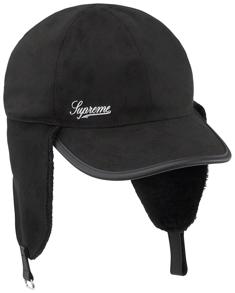 Supreme Faux Shearling Earflap 6 Panel Black