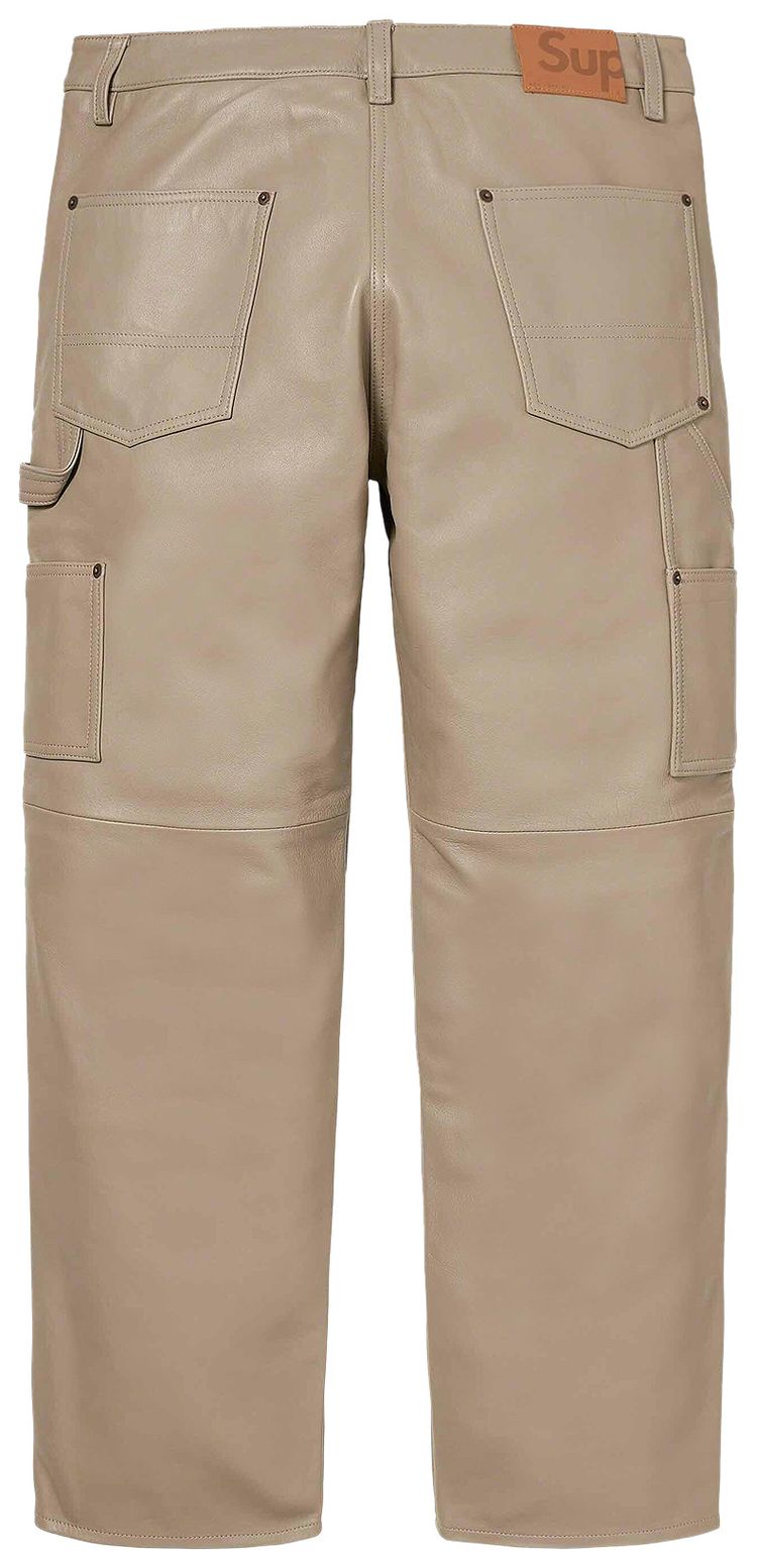 Supreme Leather Double Knee Painter Pant Tan