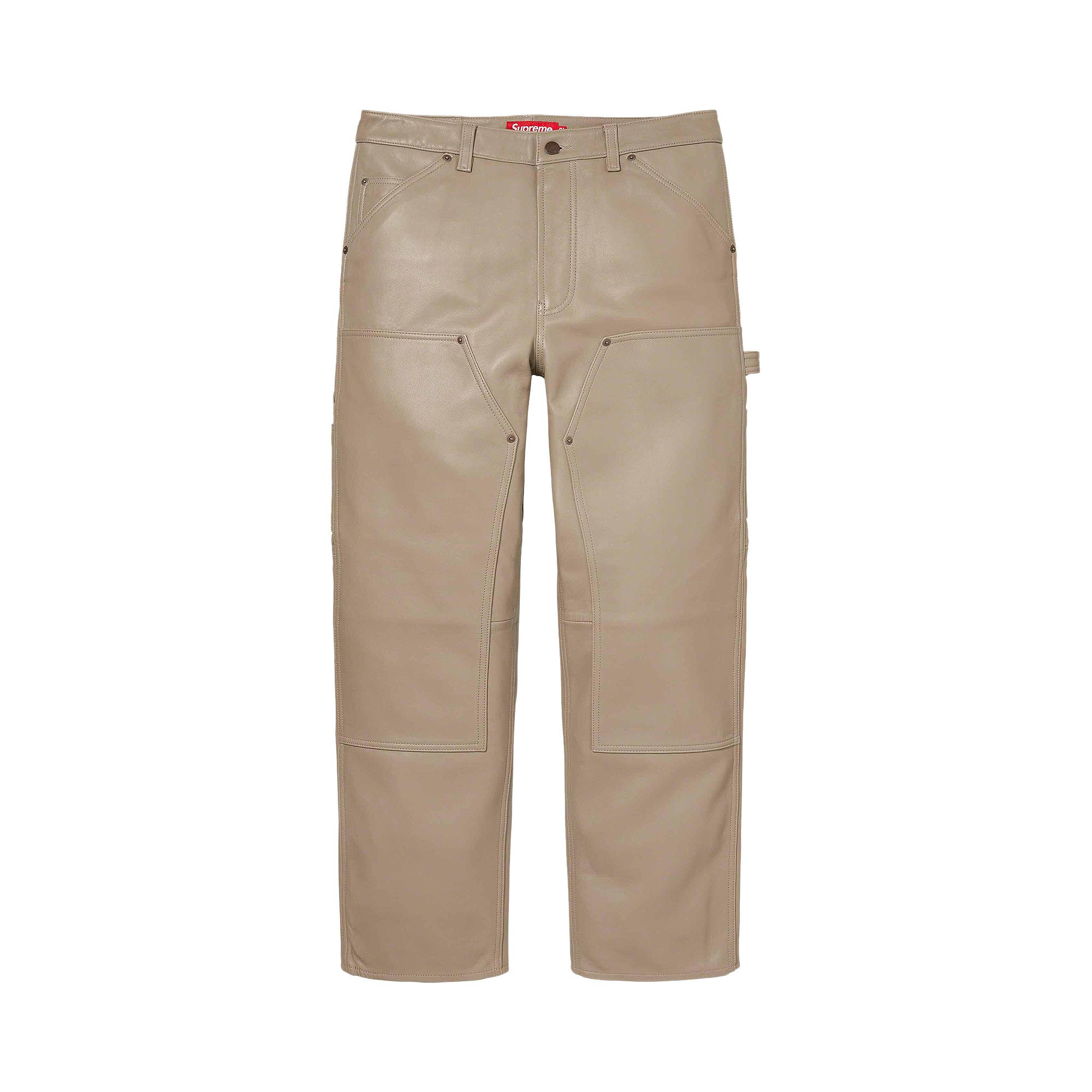 Size 30 Supreme Leather Double Knee Painter Pant 'Tan'