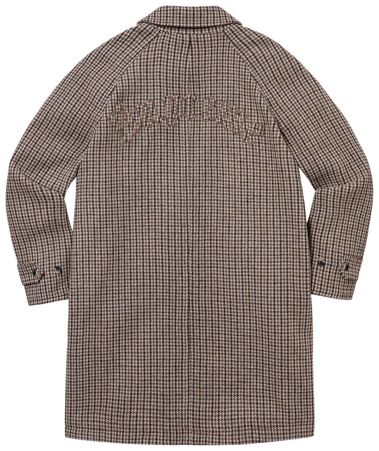 Supreme Reversible Houndstooth Overcoat Tan