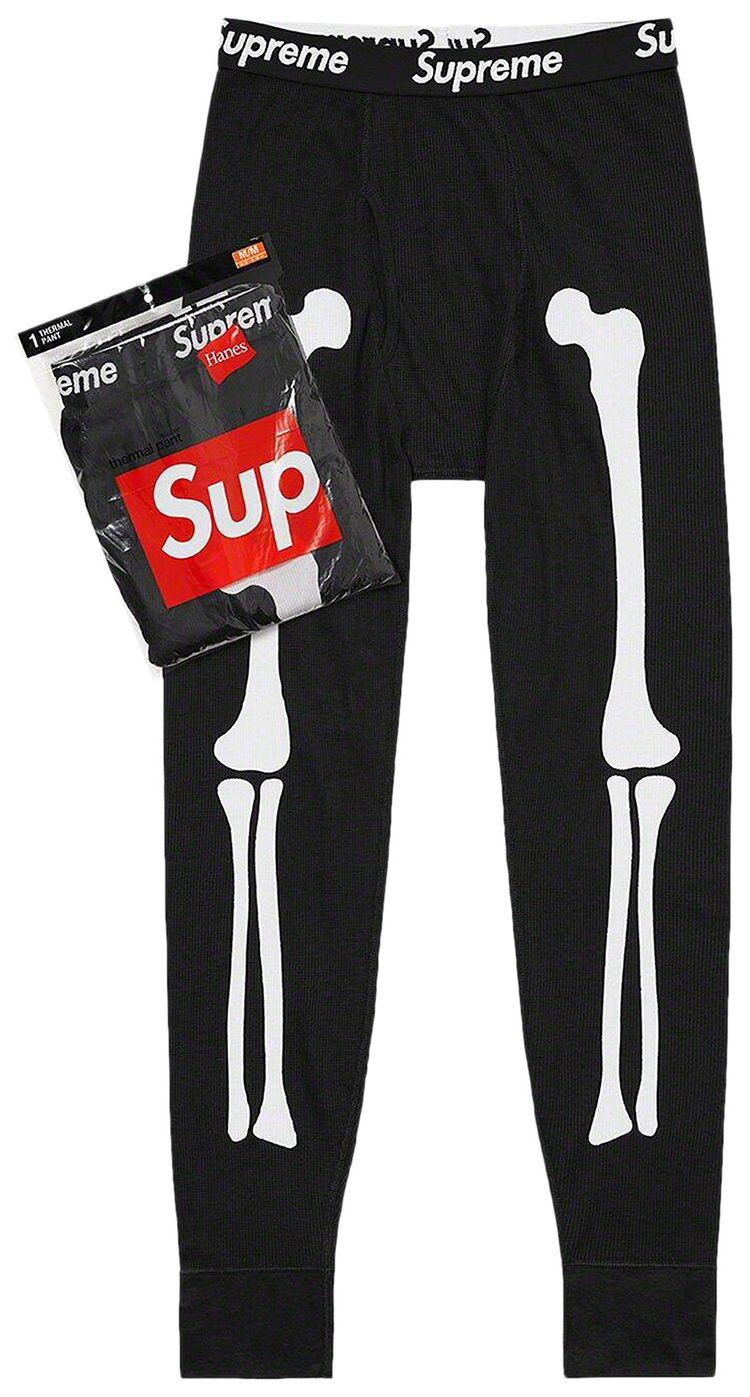 Supreme x Hanes Bones Thermal Pant 1 Pack Black
