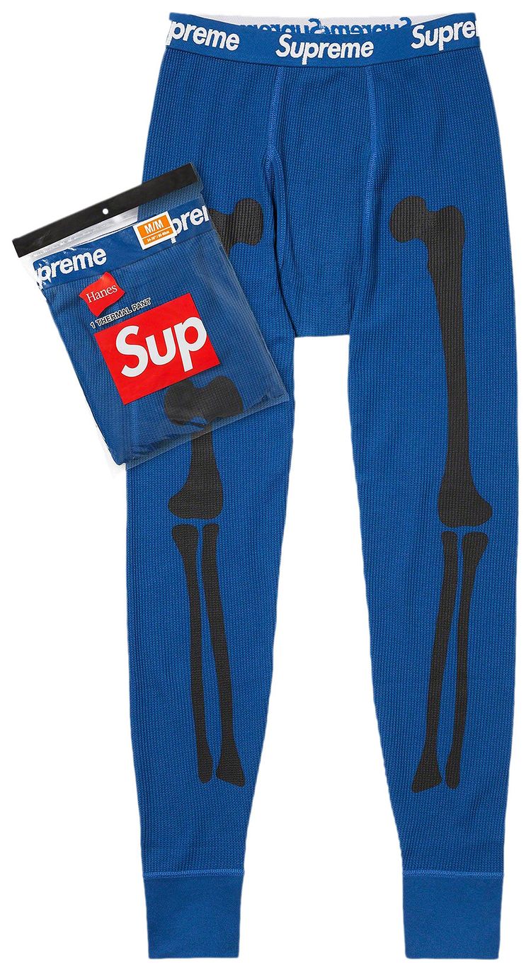 Supreme x Hanes Bones Thermal Pant 1 Pack Blue