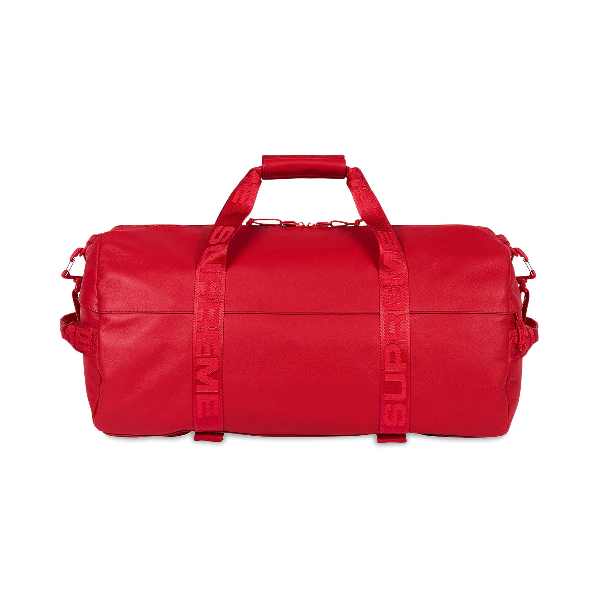 Supreme duffle bag red leather discount