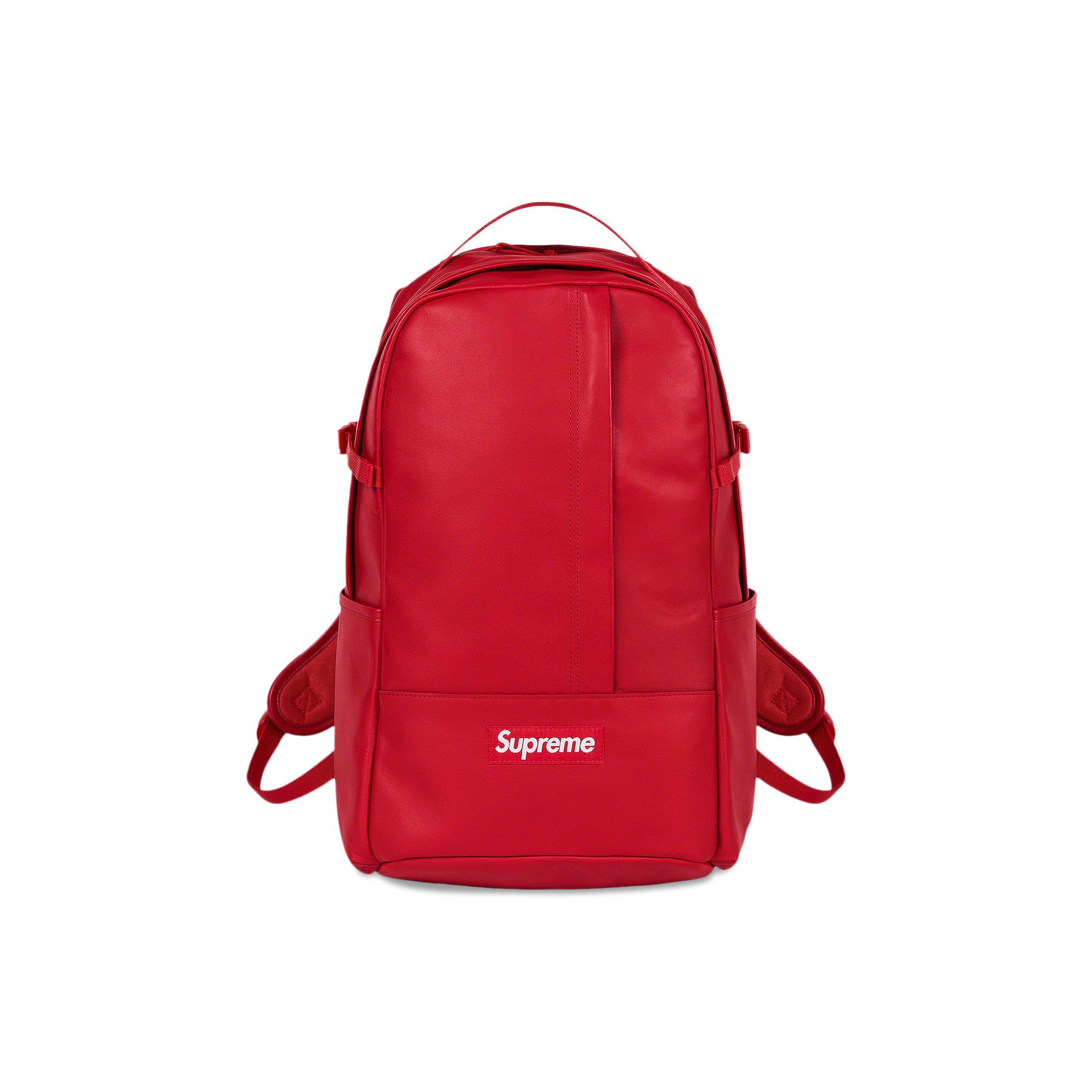 Supreme leather backpack red outlet