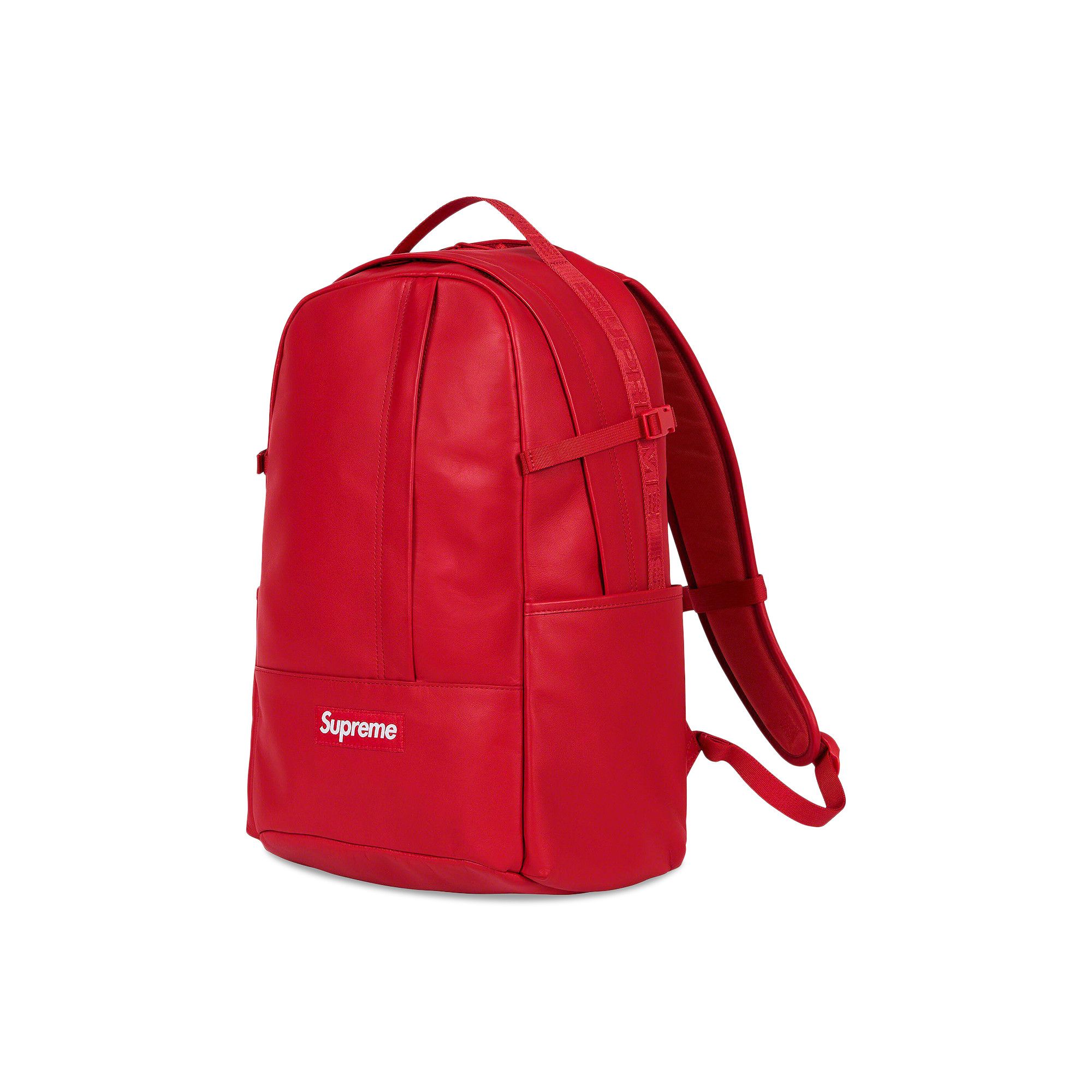 Supreme backpack red leather top