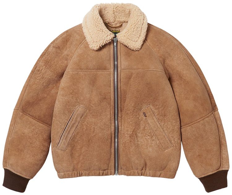 Supreme x Schott Shearling Bomber Jacket Brown