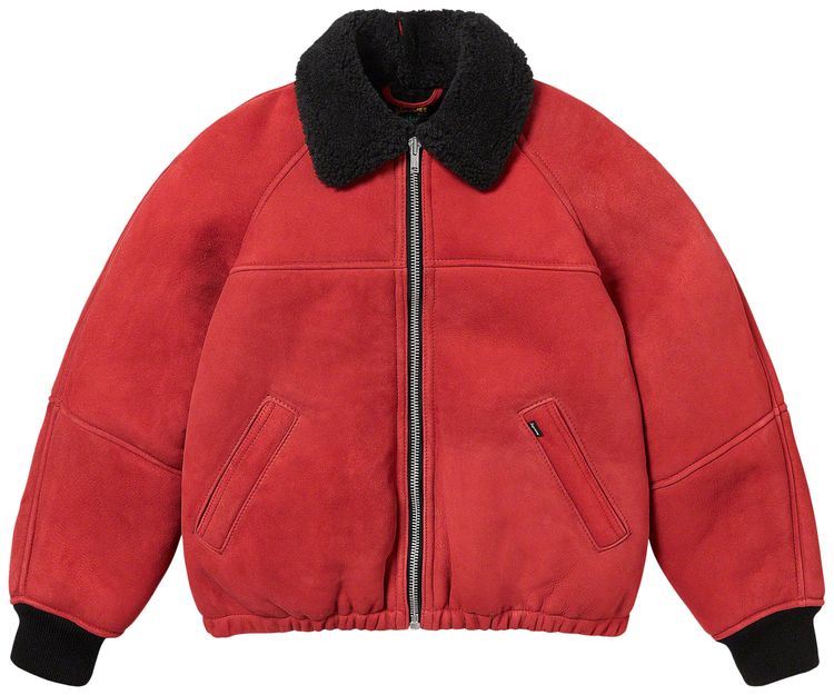 Supreme x Schott Shearling Bomber Jacket Red