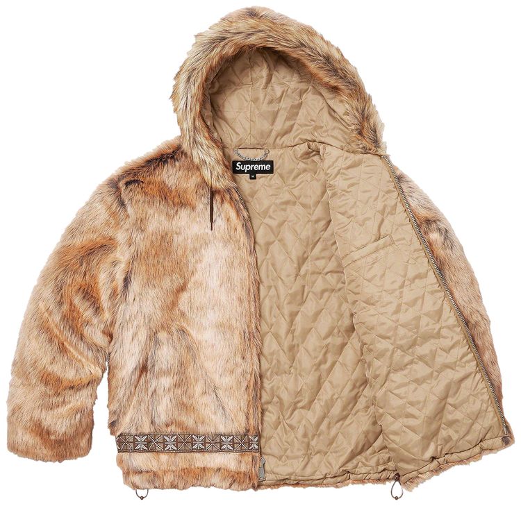 Supreme Faux Fur Parka Brown