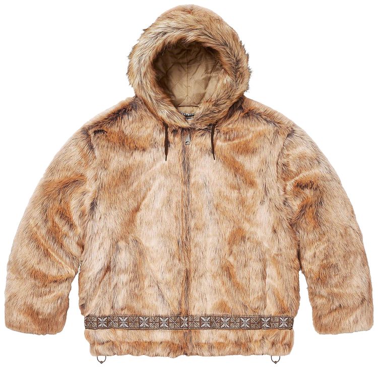 Supreme Faux Fur Parka Brown
