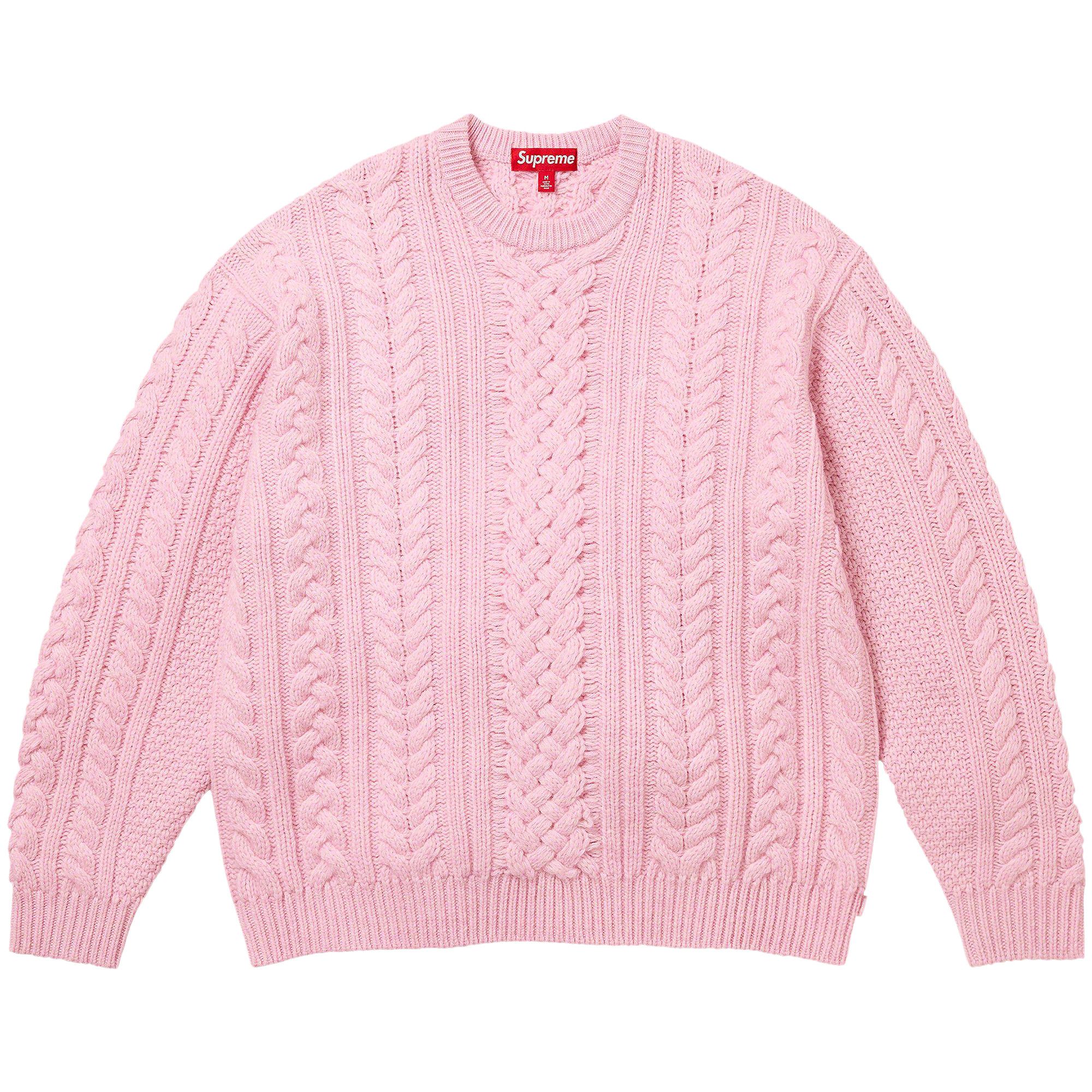 Buy Supreme Applique Cable Knit Sweater Pink FW23SK19 PINK GOAT CA