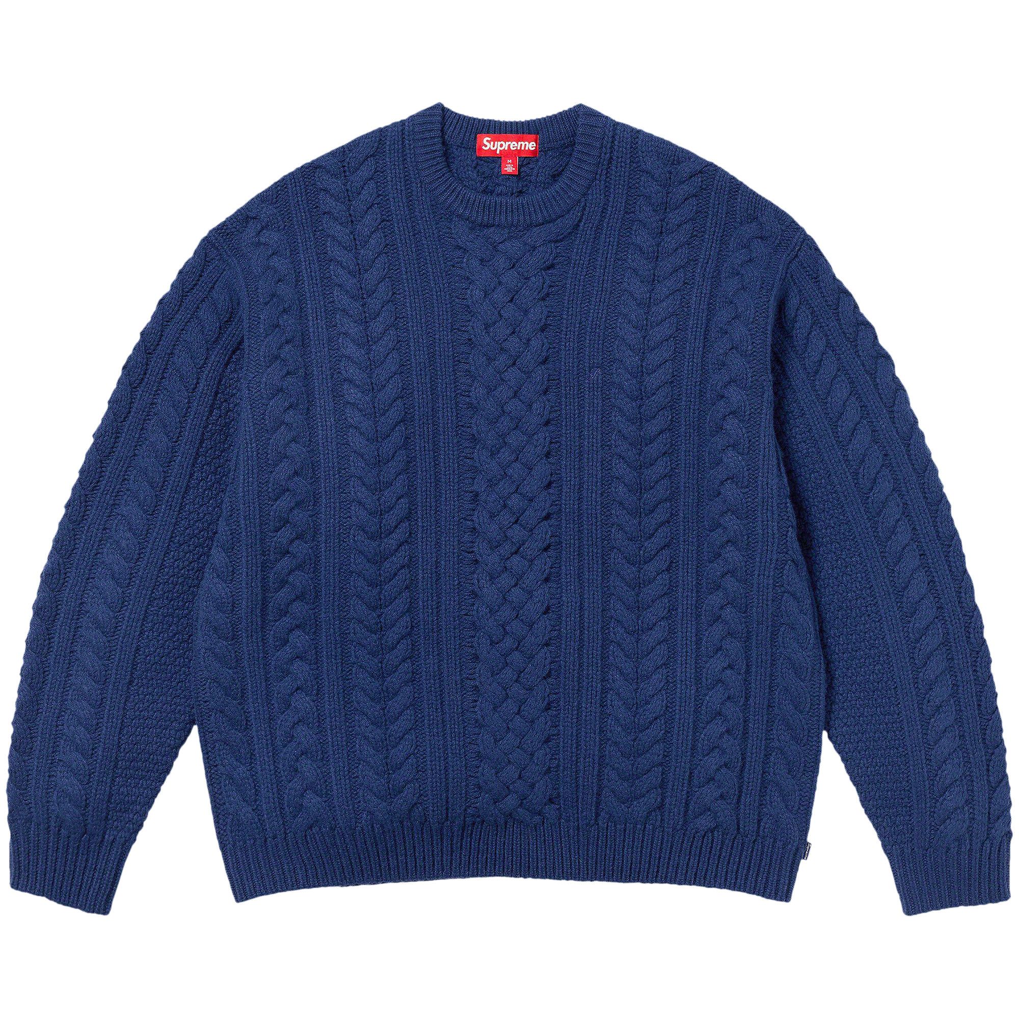 Buy Supreme Appliqué Cable Knit Sweater 'Navy' - FW23SK19