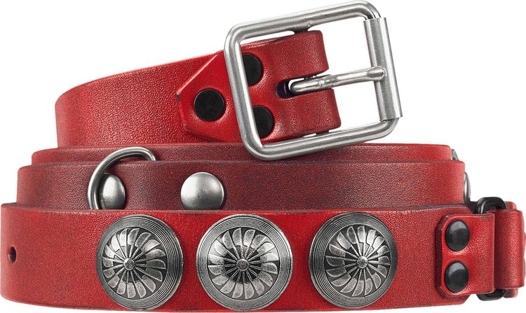 Supreme x blackmeans Concho Leather Belt Red