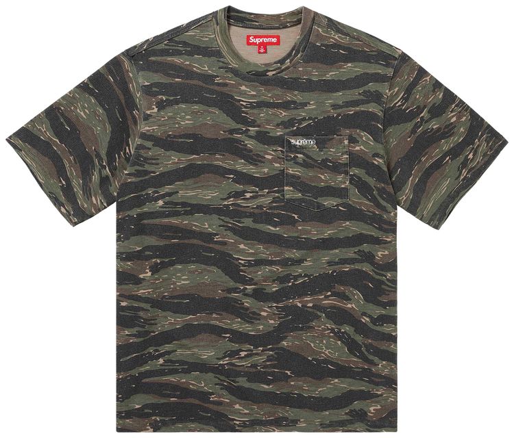 Supreme Short Sleeve Pocket Tee Tiger Camo