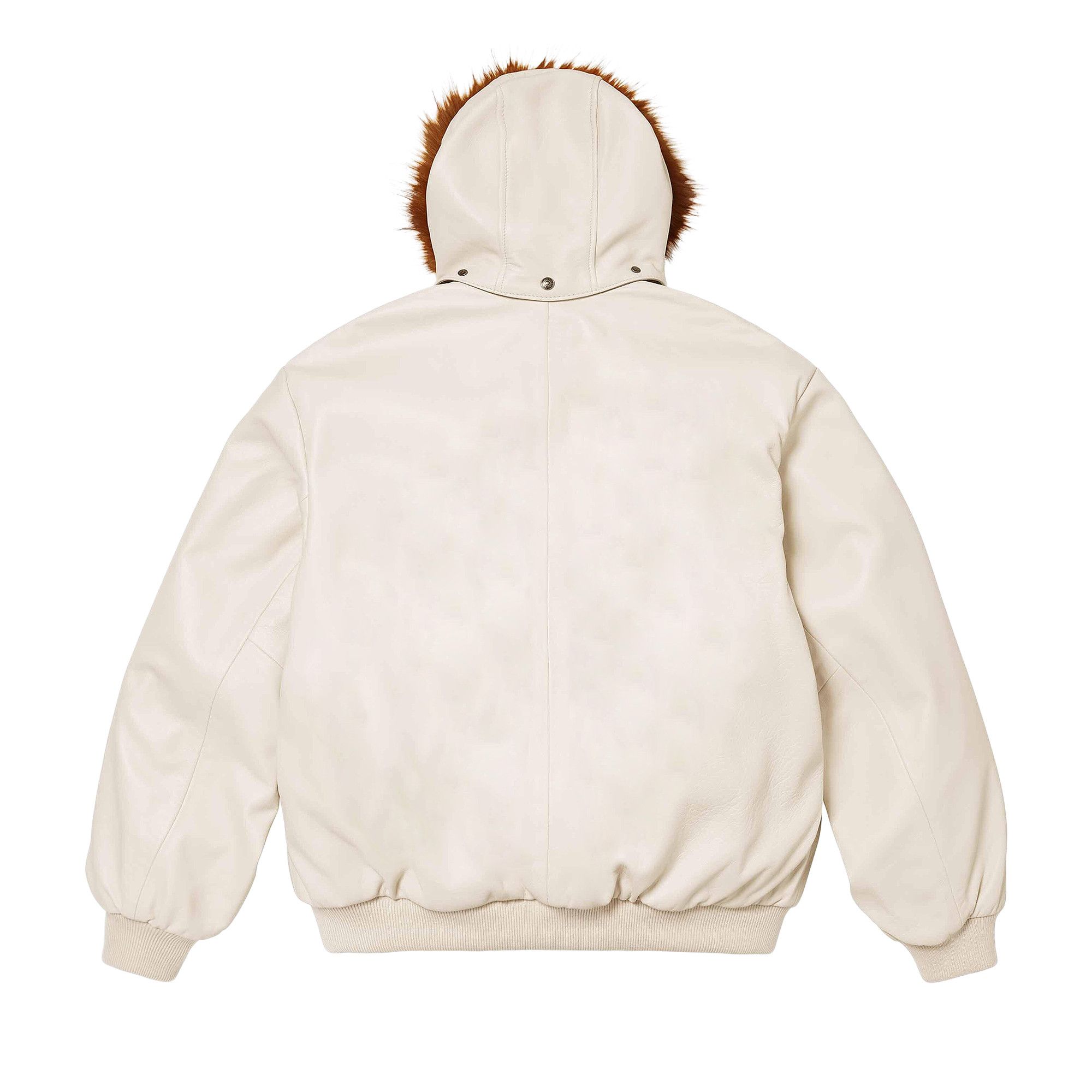 パーカー・フーディ (S) Supreme x Schott Hooded Leather Bomber Jacket - Stone Supreme Schott Hooded Leather Bomber Jacket (SS24) - $898