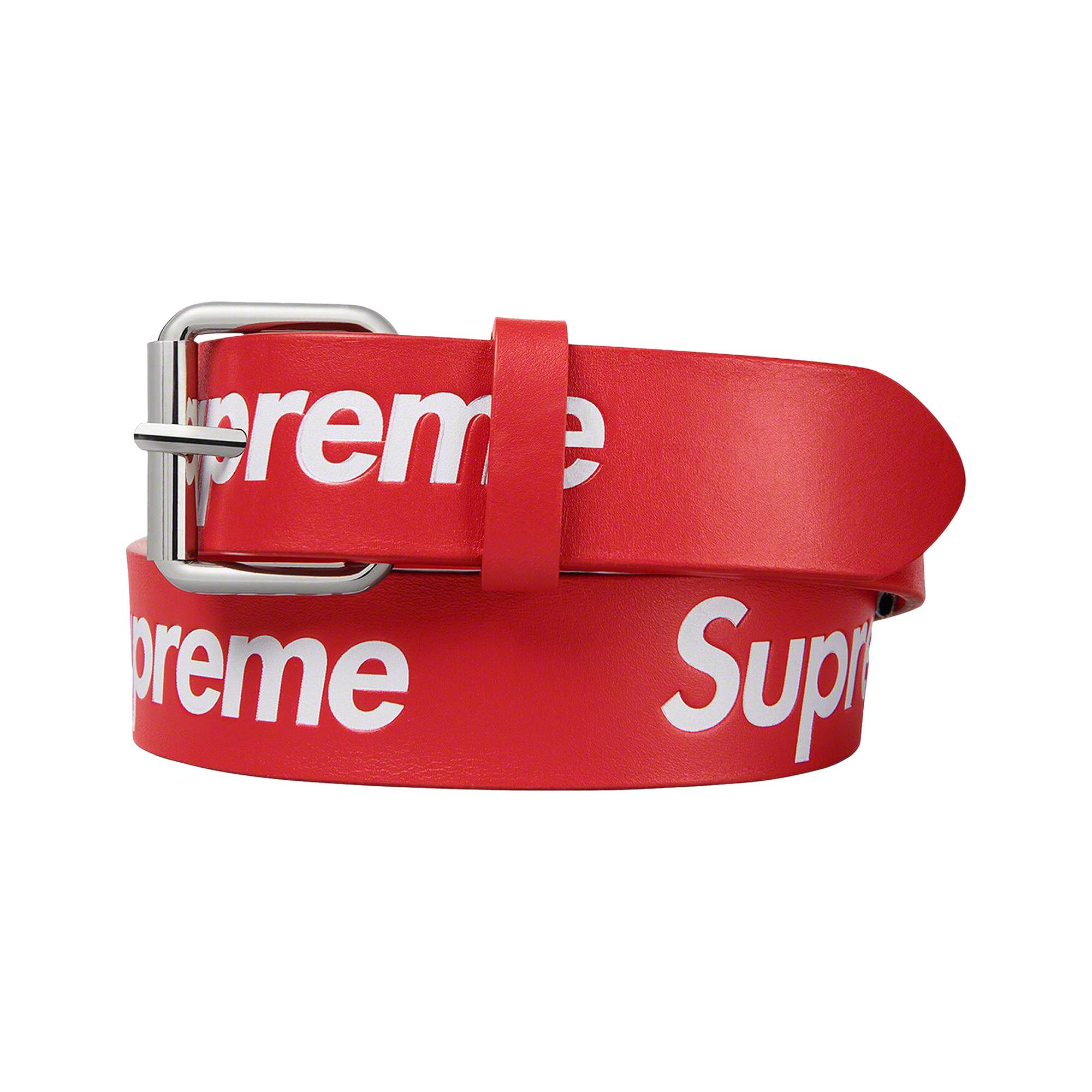 Size xl Supreme Repeat Leather Belt 'Red'