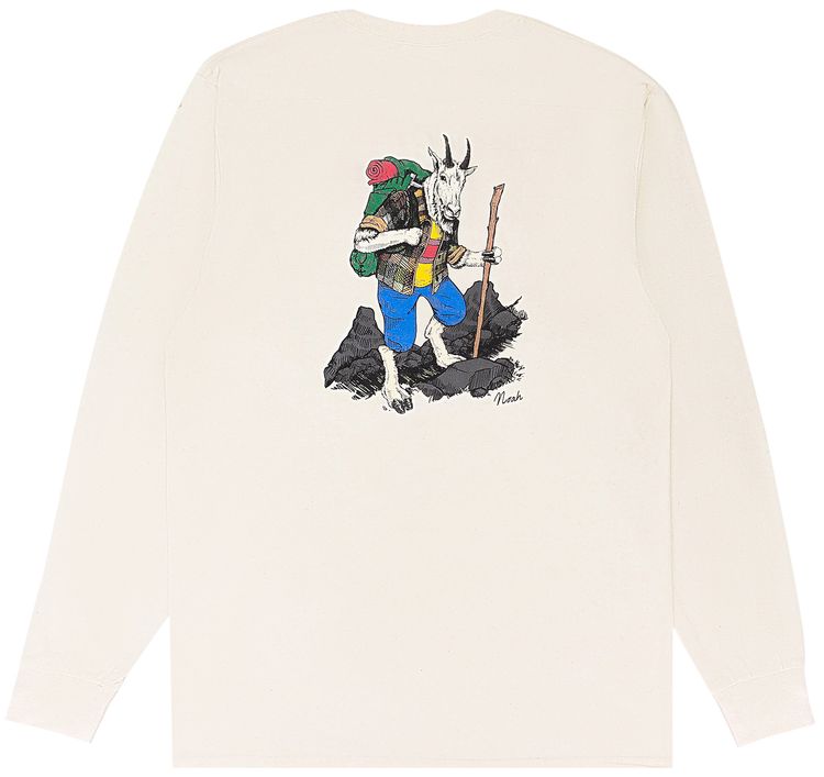 Noah Mountain Goat Long Sleeve T Shirt Oatmeal