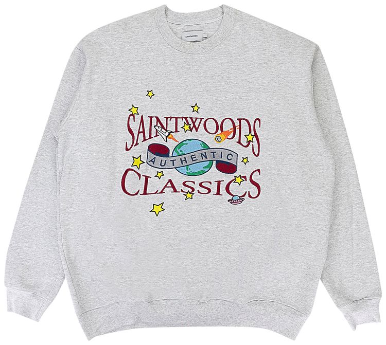 Saintwoods Galactic Classics Crewneck Ash White