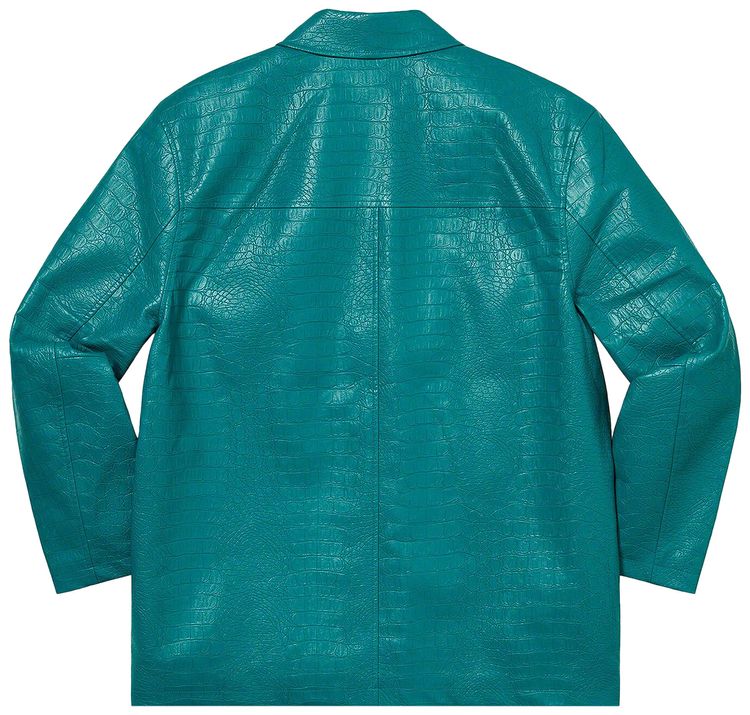 Supreme Faux Croc Car Coat Teal