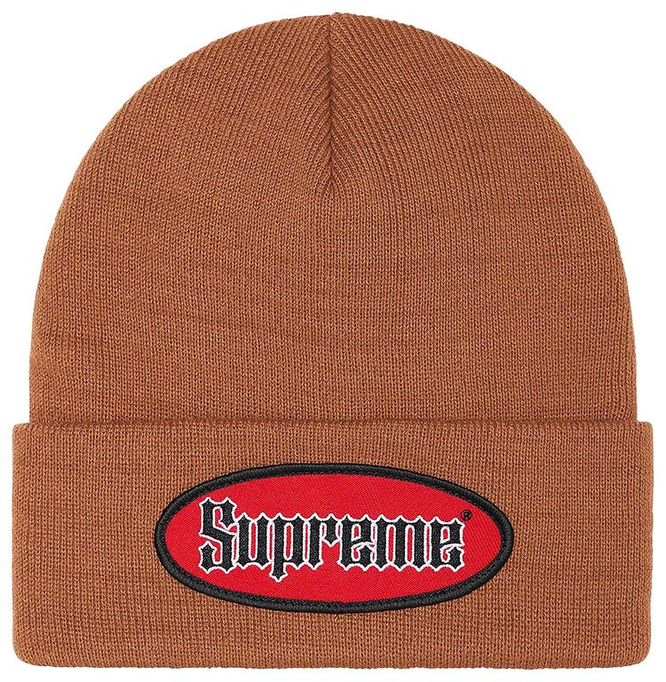 Supreme Oval Patch Beanie Rust