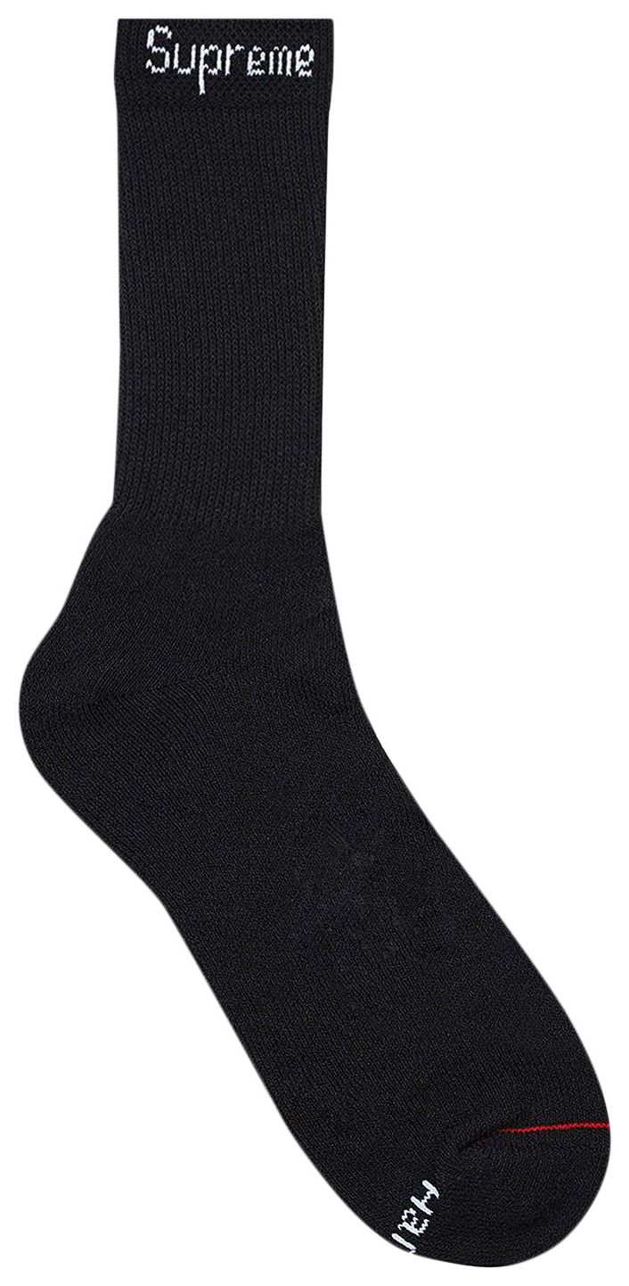 Supreme x Hanes Crew Socks 4 Pack Black
