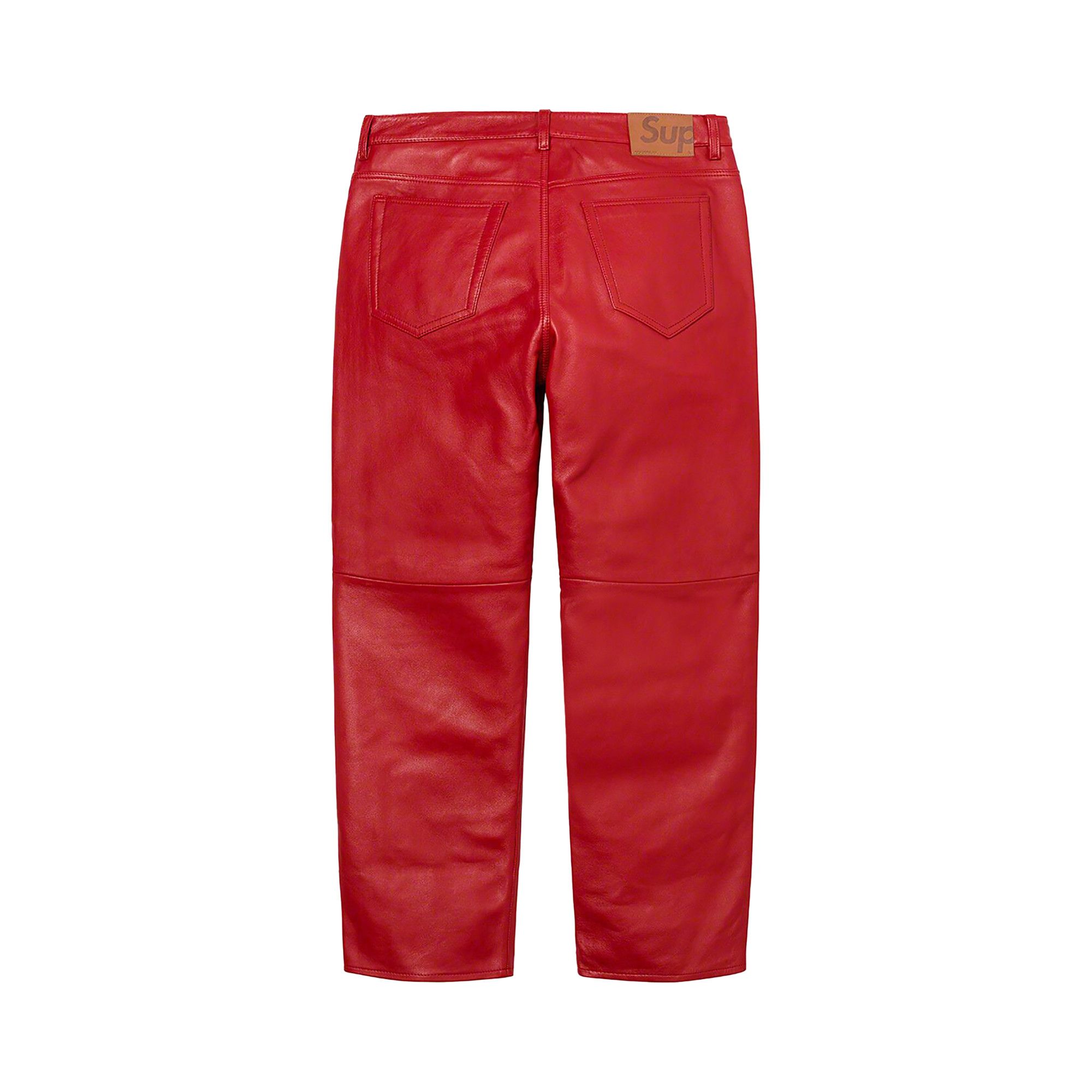 Buy Supreme Leather 5-Pocket Jean 'Red' - FW22P39 RED | GOAT