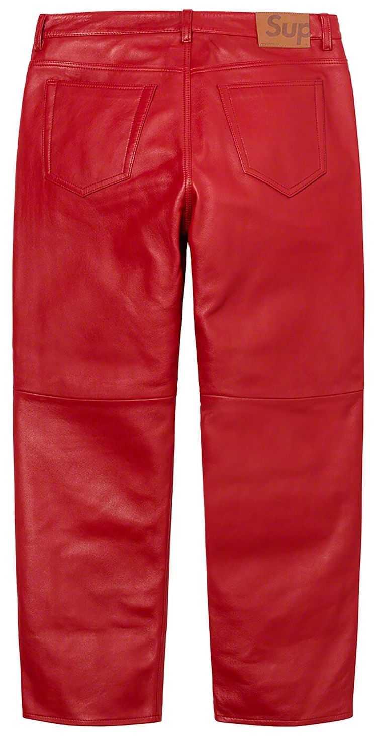 Supreme Leather 5 Pocket Jean Red