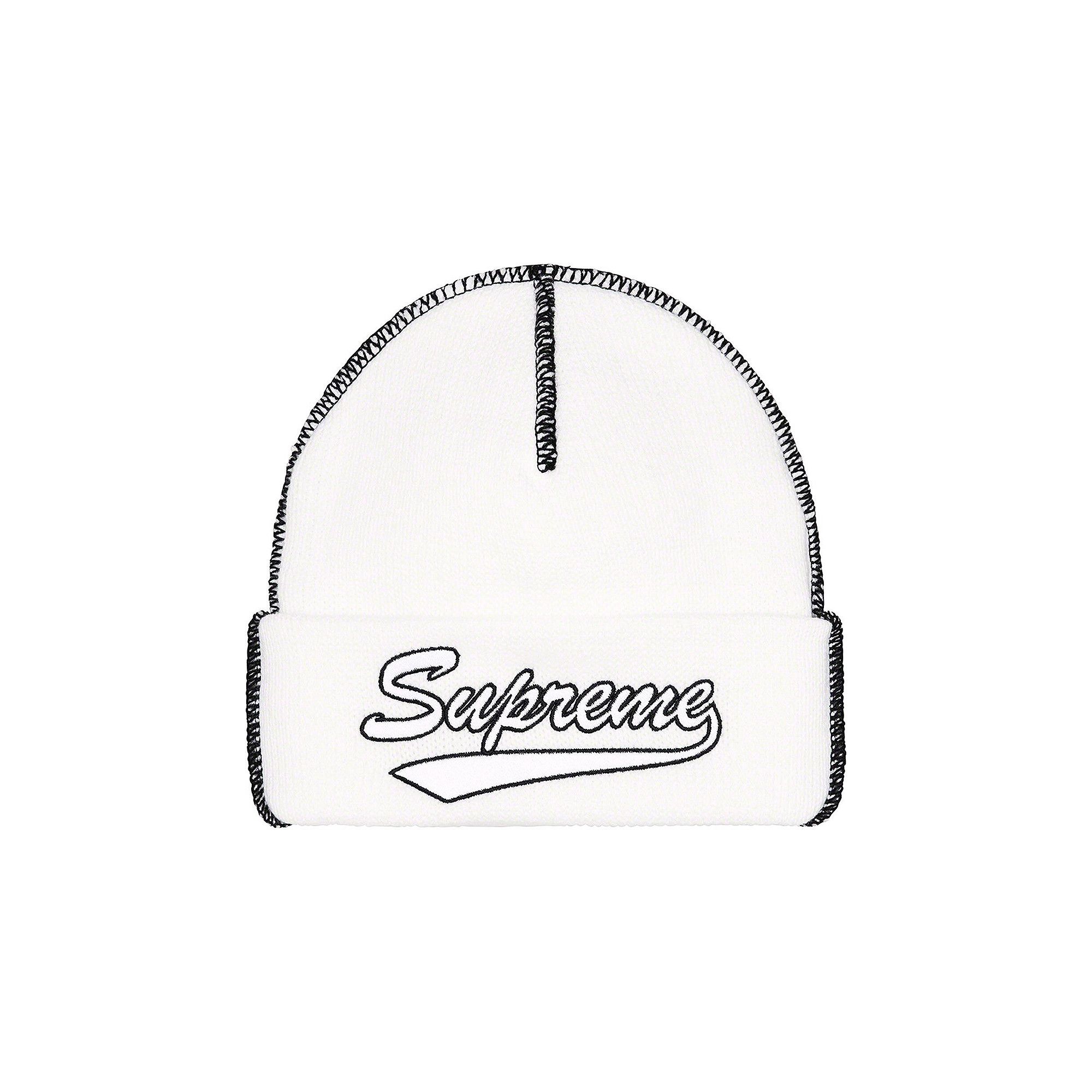 Buy Supreme Contrast Stitch Beanie 'White' - FW22BN53 WHITE