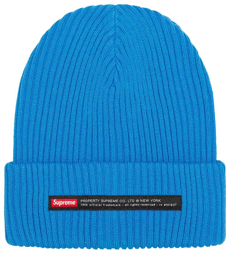 Supreme Property Label Beanie Bright Blue