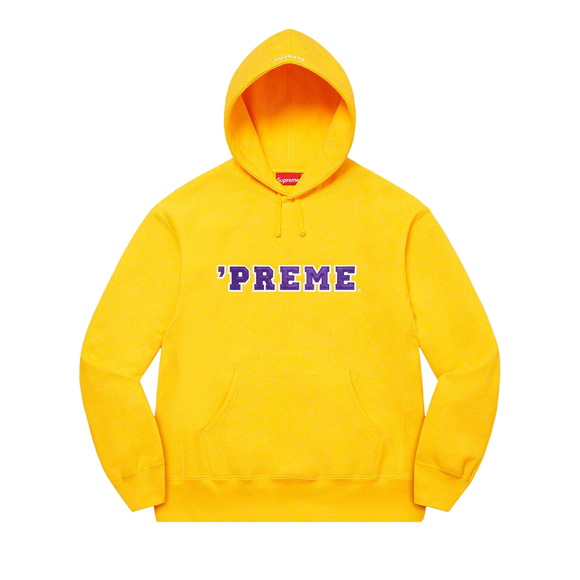 Buy Supreme Preme Hooded Sweatshirt 'Yellow' - FW22SW91 YELLOW | GOAT