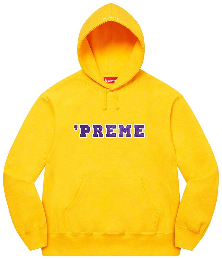 Supreme Preme Hooded Sweatshirt Yellow