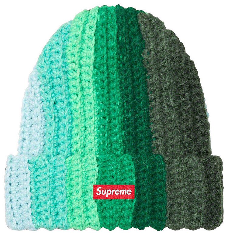 Supreme Gradient Crochet Beanie Green